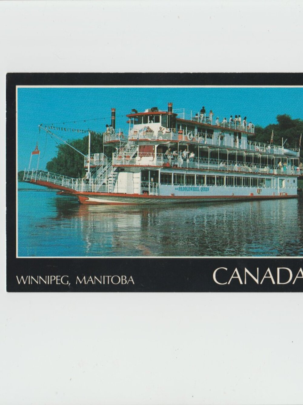 Winnipeg, MB The M.S. Paddle Wheel Queen Carpest Four Deck Riverboat Postcard